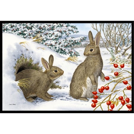 Jensendistributionservices Winter Rabbits Indoor or Outdoor Mat, 24 x 36 MI2557114